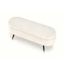 Halmar Ławka AVEIRO 120 cm z pojemnikiem Bouclé kremowa