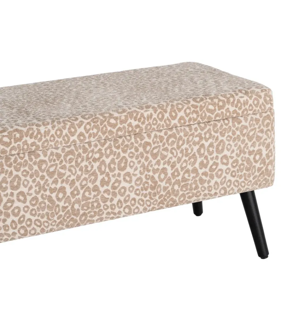 Zona-Design Ławka BAUL 100 cm beżowo kremowa panterka