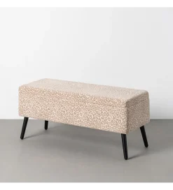 Zona-Design Ławka BAUL 100 cm beżowo kremowa panterka