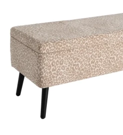 Zona-Design Ławka BAUL 100 cm beżowo kremowa panterka