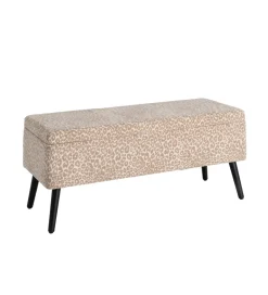 Zona-Design Ławka BAUL 100 cm beżowo kremowa panterka