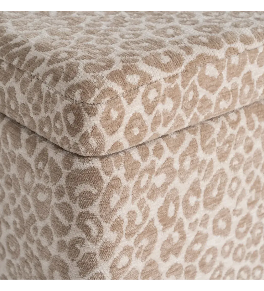 Zona-Design Ławka BAUL 100 cm beżowo kremowa panterka