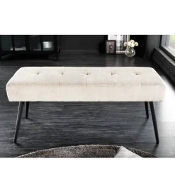 Invicta Interior Ławka BOUTIQUE 100 cm beżowy sztruks