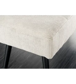 Invicta Interior Ławka BOUTIQUE 100 cm beżowy sztruks