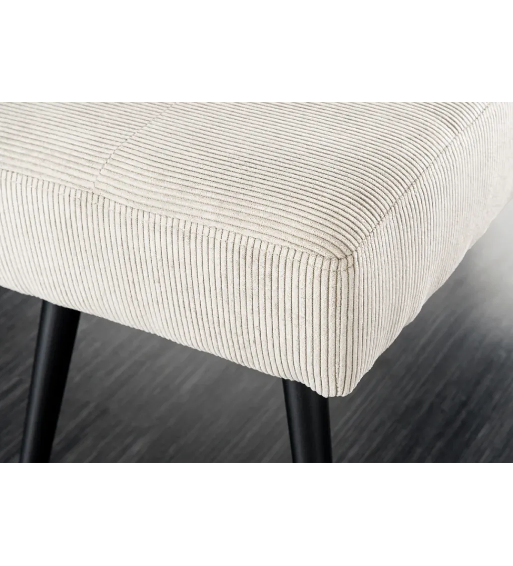 Invicta Interior Ławka BOUTIQUE 100 cm beżowy sztruks