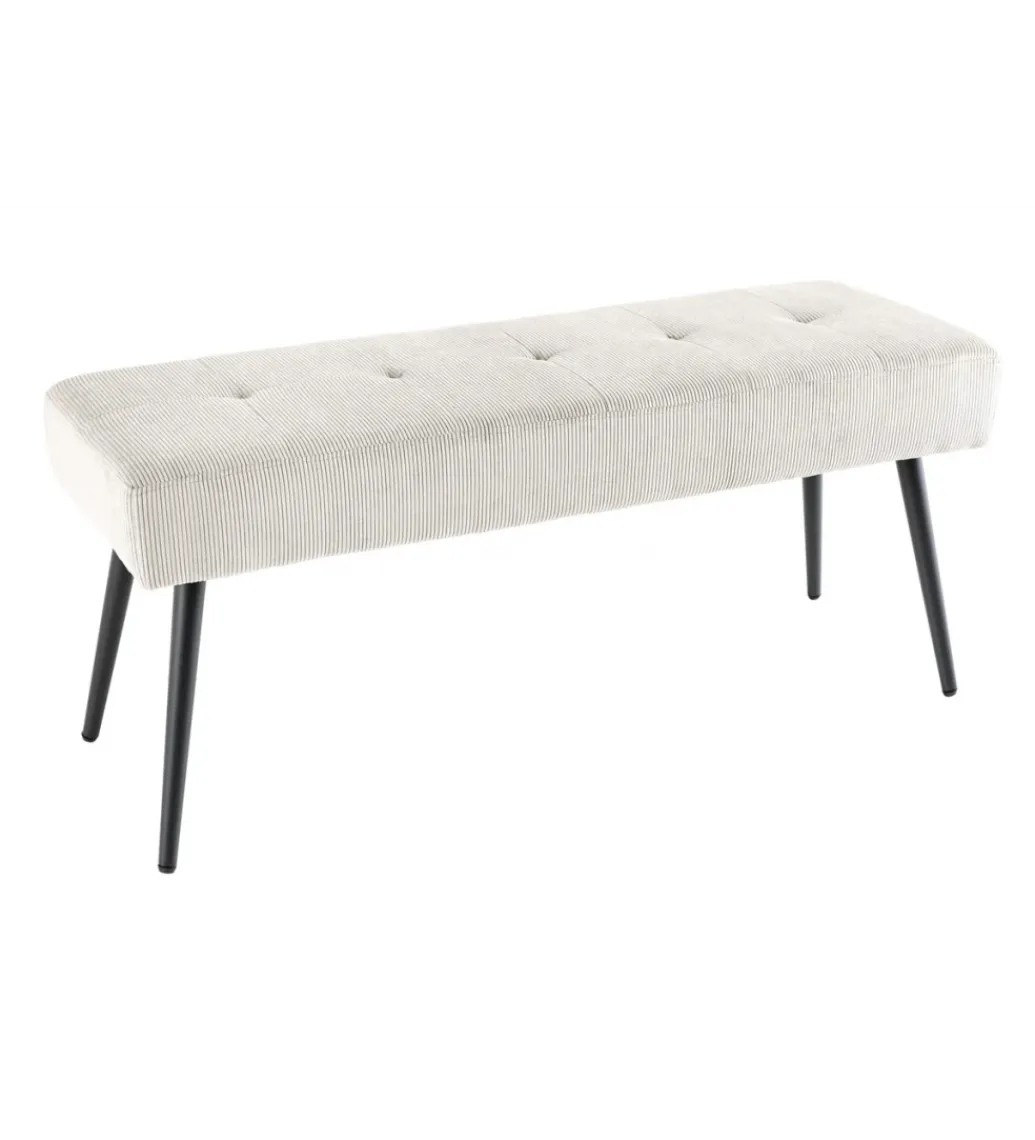 Invicta Interior Ławka BOUTIQUE 100 cm beżowy sztruks
