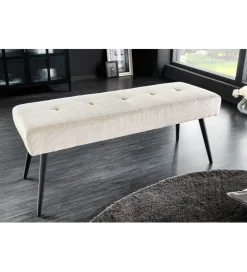 Invicta Interior Ławka BOUTIQUE 100 cm beżowy sztruks