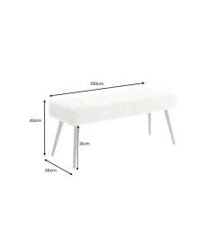 Invicta Interior Ławka BOUTIQUE 100 cm beżowy sztruks