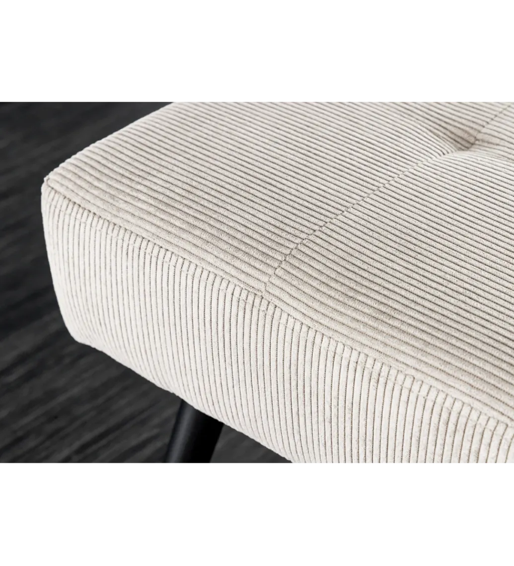 Invicta Interior Ławka BOUTIQUE 100 cm beżowy sztruks