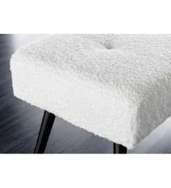 Invicta Interior Ławka BOUTIQUE 100 cm tkanina bouclé biała