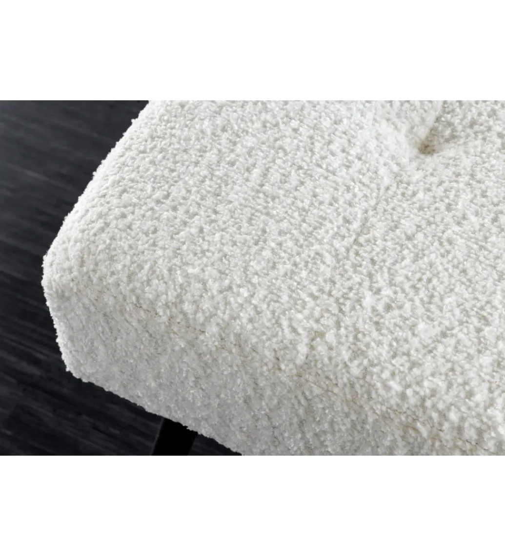 Invicta Interior Ławka BOUTIQUE 100 cm tkanina bouclé biała