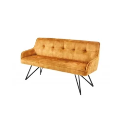 Invicta Interior Ławka Edmonton 156 cm ciemna musztarda