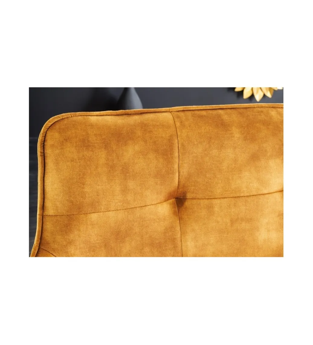 Invicta Interior Ławka Edmonton 156 cm ciemna musztarda