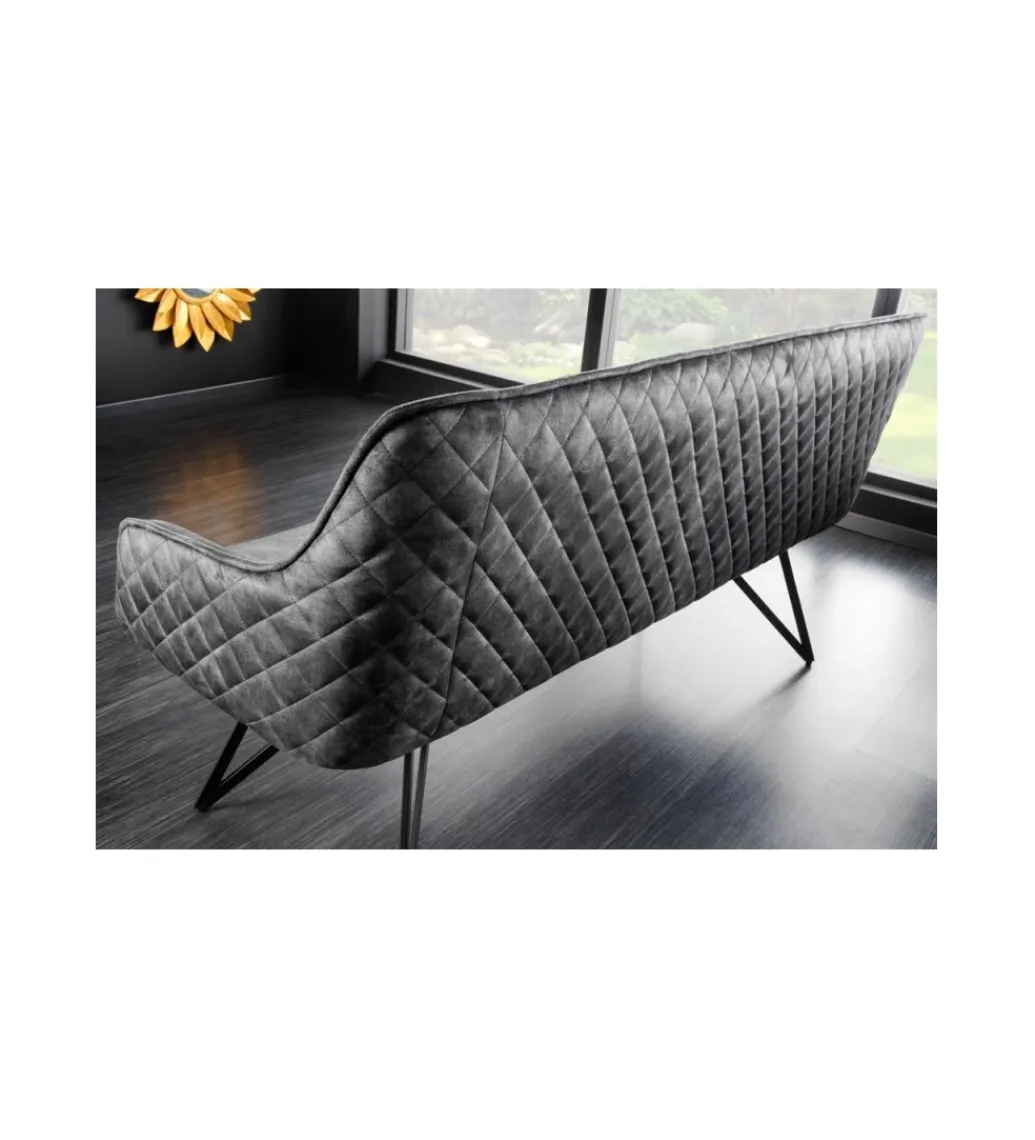 Invicta Interior Ławka Edmonton 156 cm ciemnoszara