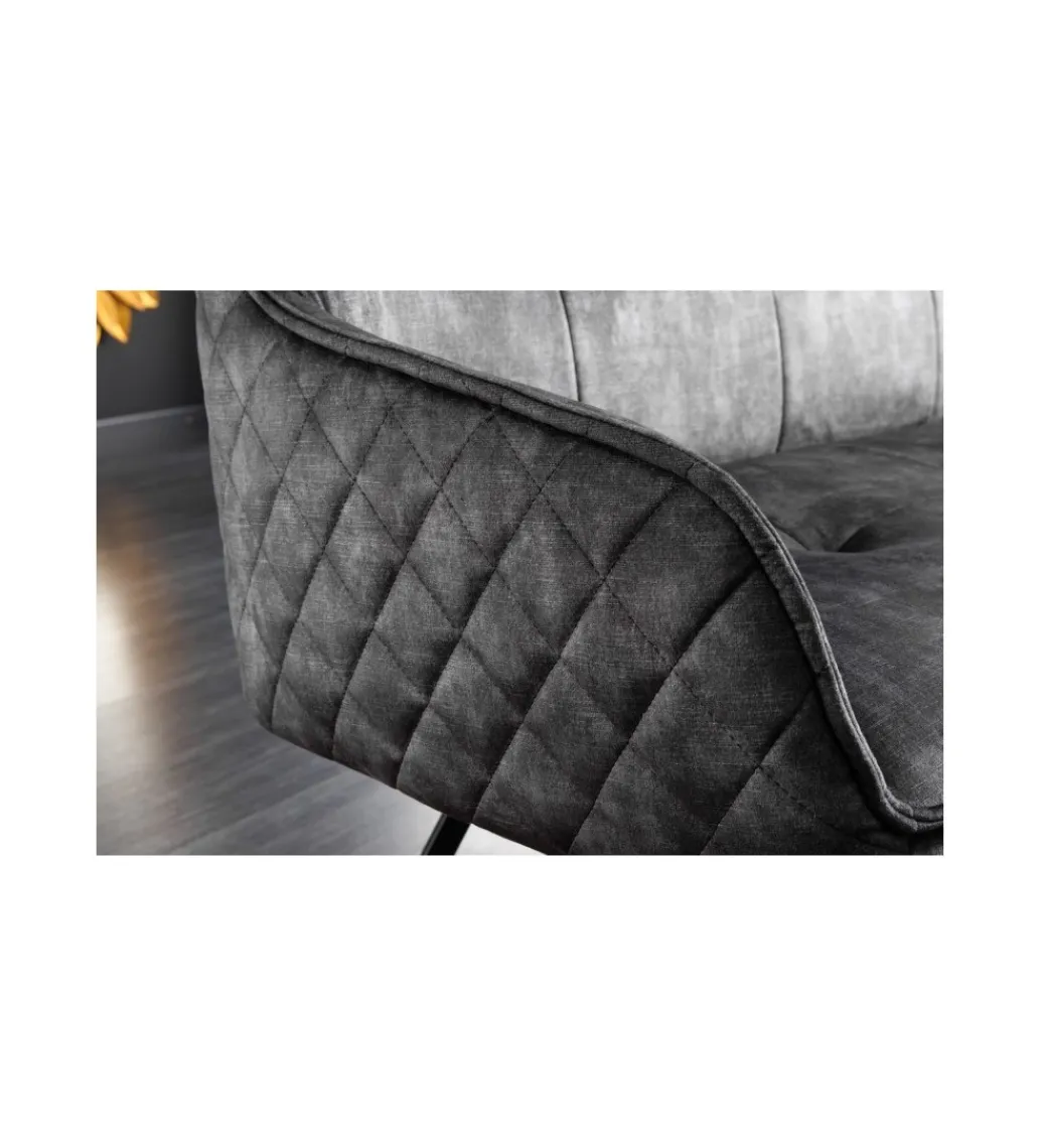 Invicta Interior Ławka Edmonton 156 cm ciemnoszara