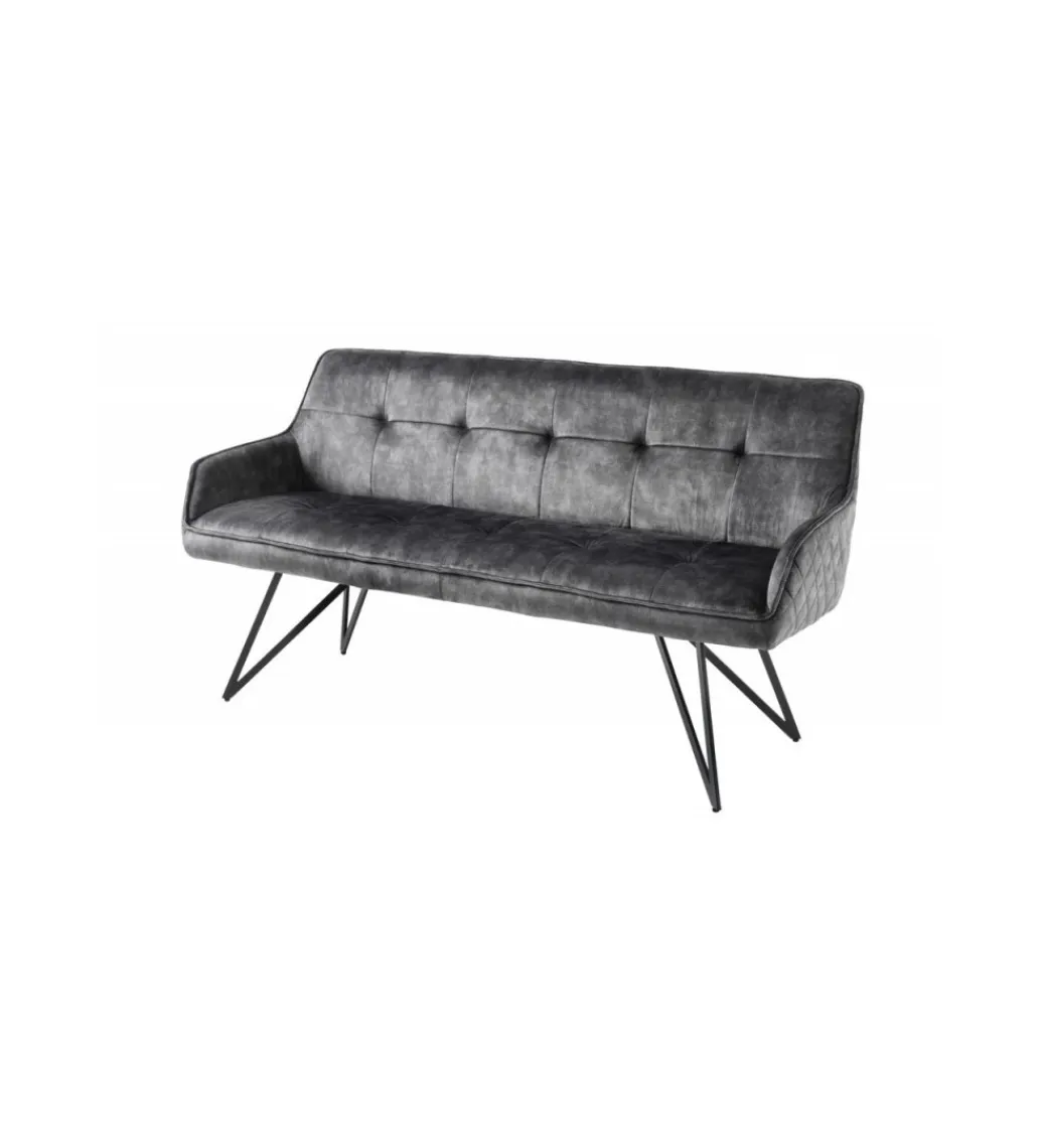 Invicta Interior Ławka Edmonton 156 cm ciemnoszara