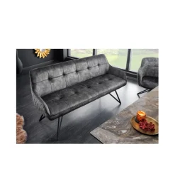 Invicta Interior Ławka Edmonton 156 cm ciemnoszara