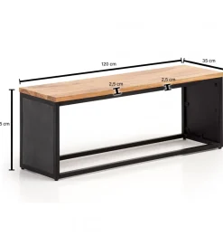 WOHNLING, GERMANY Ławka ERIDAN 120 cm drewno akacja