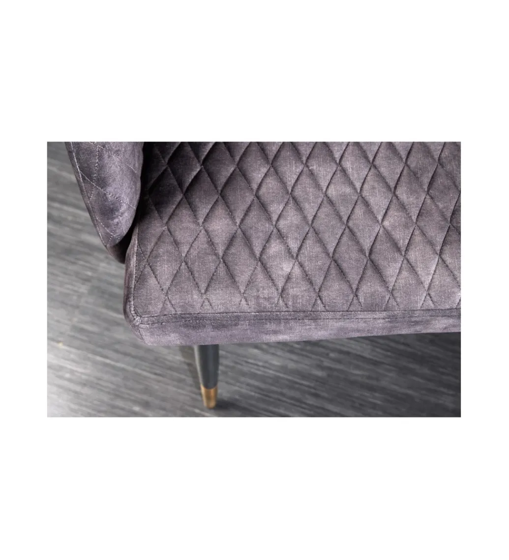 Invicta Interior Ławka ETIENNE Paris 162 cm ciemnoszara