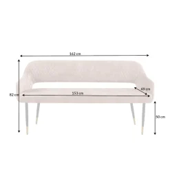 Invicta Interior Ławka ETIENNE Paris 162 cm greige