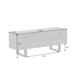 Invicta Interior Ławka Factory Loft 115 cm mango szara