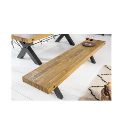 Invicta Interior Ławka FACTORY Thor 200 cm drewno sosna brąz