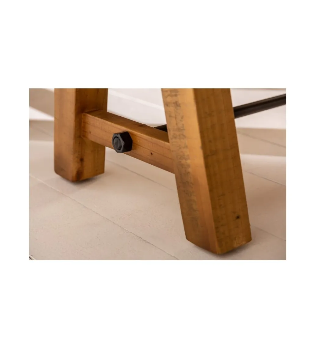 Invicta Interior Ławka FINES Finca 165 Cm drewno sosna brąz