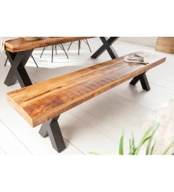 Invicta Interior Ławka Iron Craft X 160 cm drewno Mango
