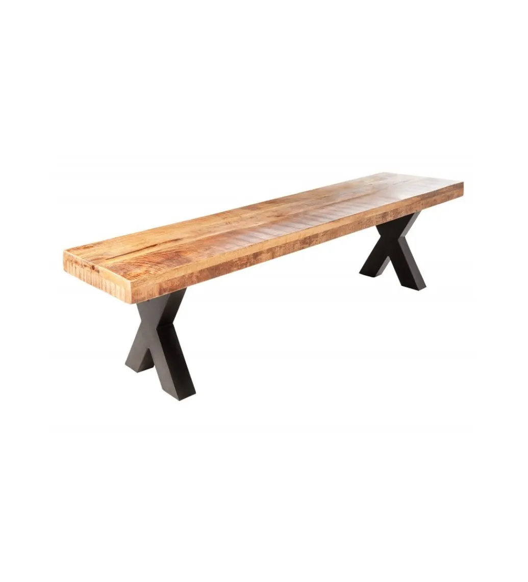 Invicta Interior Ławka Iron Craft X 160 cm drewno Mango