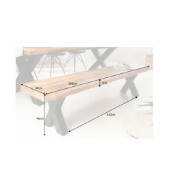 Invicta Interior Ławka Iron Craft X 200 cm Mango