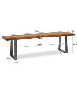 WOHNLING, GERMANY Ławka KORNEL 160 cm drewno akacja