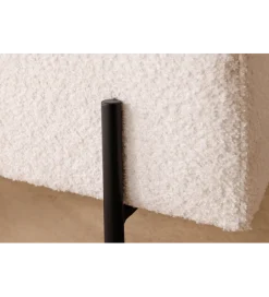 Invicta Interior Ławka LOFT z szafką 100 cm bouclé biała