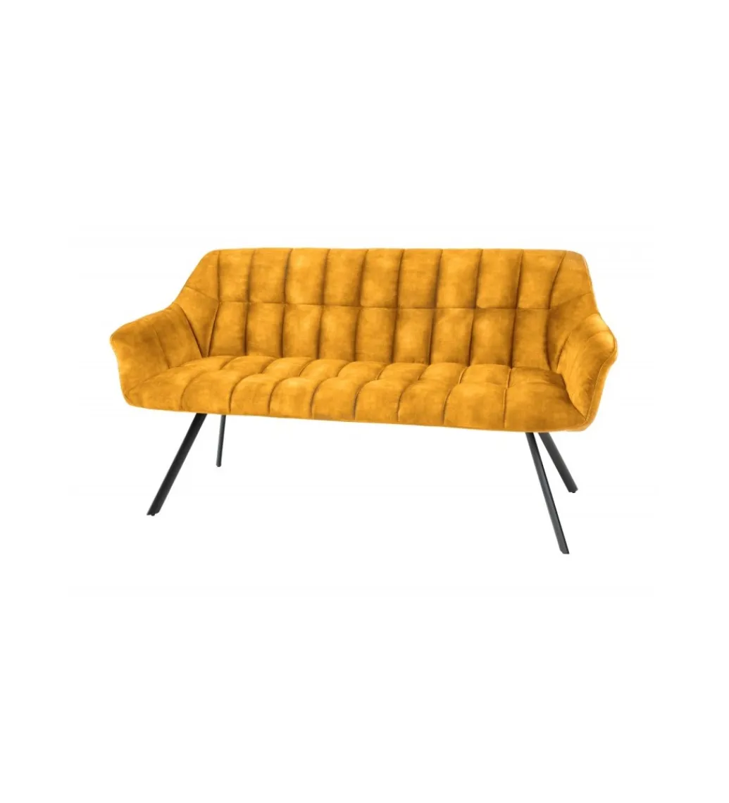 Invicta Interior Ławka LUISA 165 cm ciemna musztarda