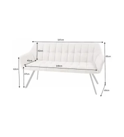 Invicta Interior Ławka LUISA 165 cm szampański beż