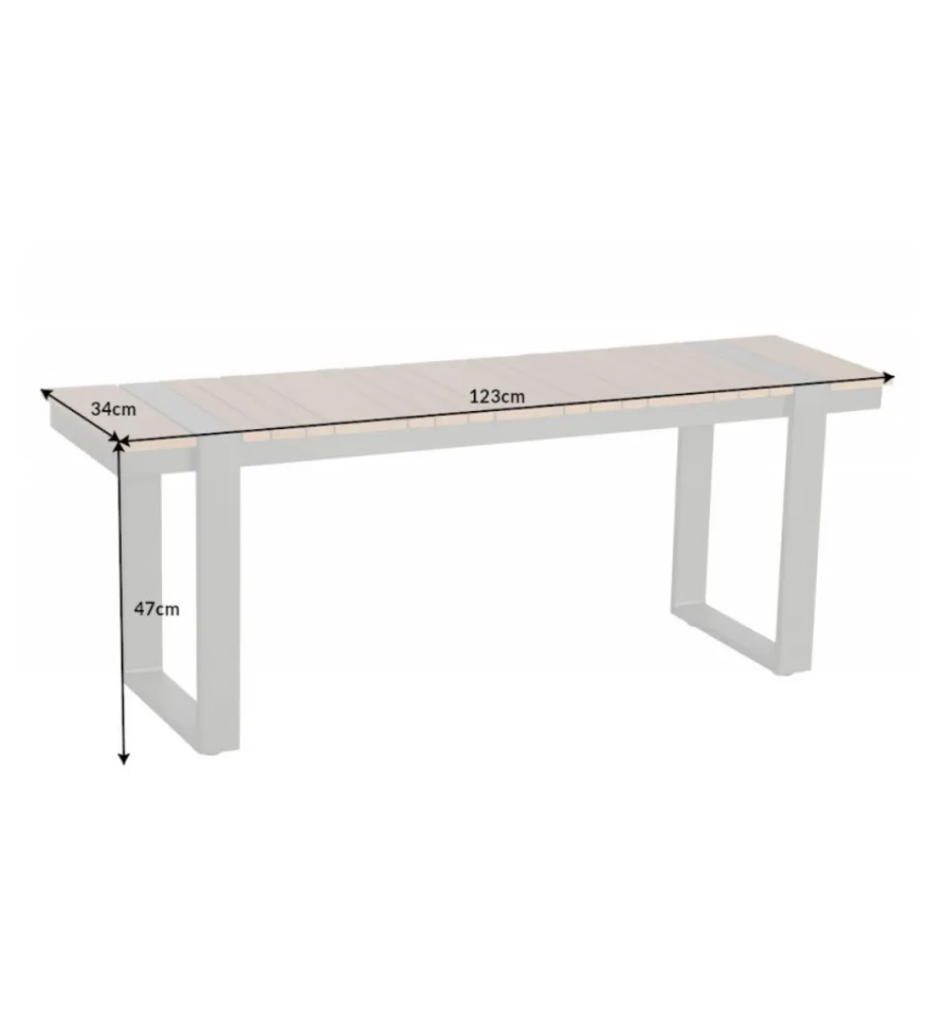 Invicta Interior - przedsprzedaż Ławka ogrodowa TORTUGA 123 cm w optyce drewna