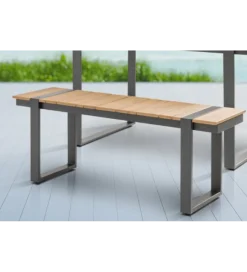 Invicta Interior - przedsprzedaż Ławka ogrodowa TORTUGA 123 cm w optyce drewna