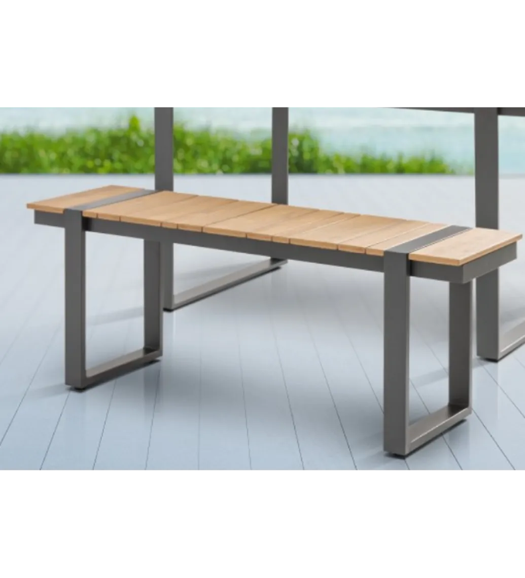 Invicta Interior - przedsprzedaż Ławka ogrodowa TORTUGA 123 cm w optyce drewna