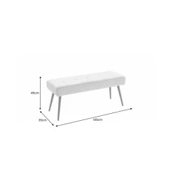 Invicta Interior Ławka OLIWIA III 100 cm ciemnoszara
