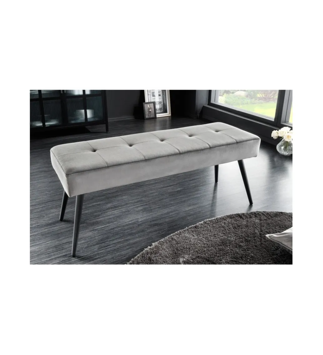 Invicta Interior Ławka OLIWIA III 100 cm ciemnoszara