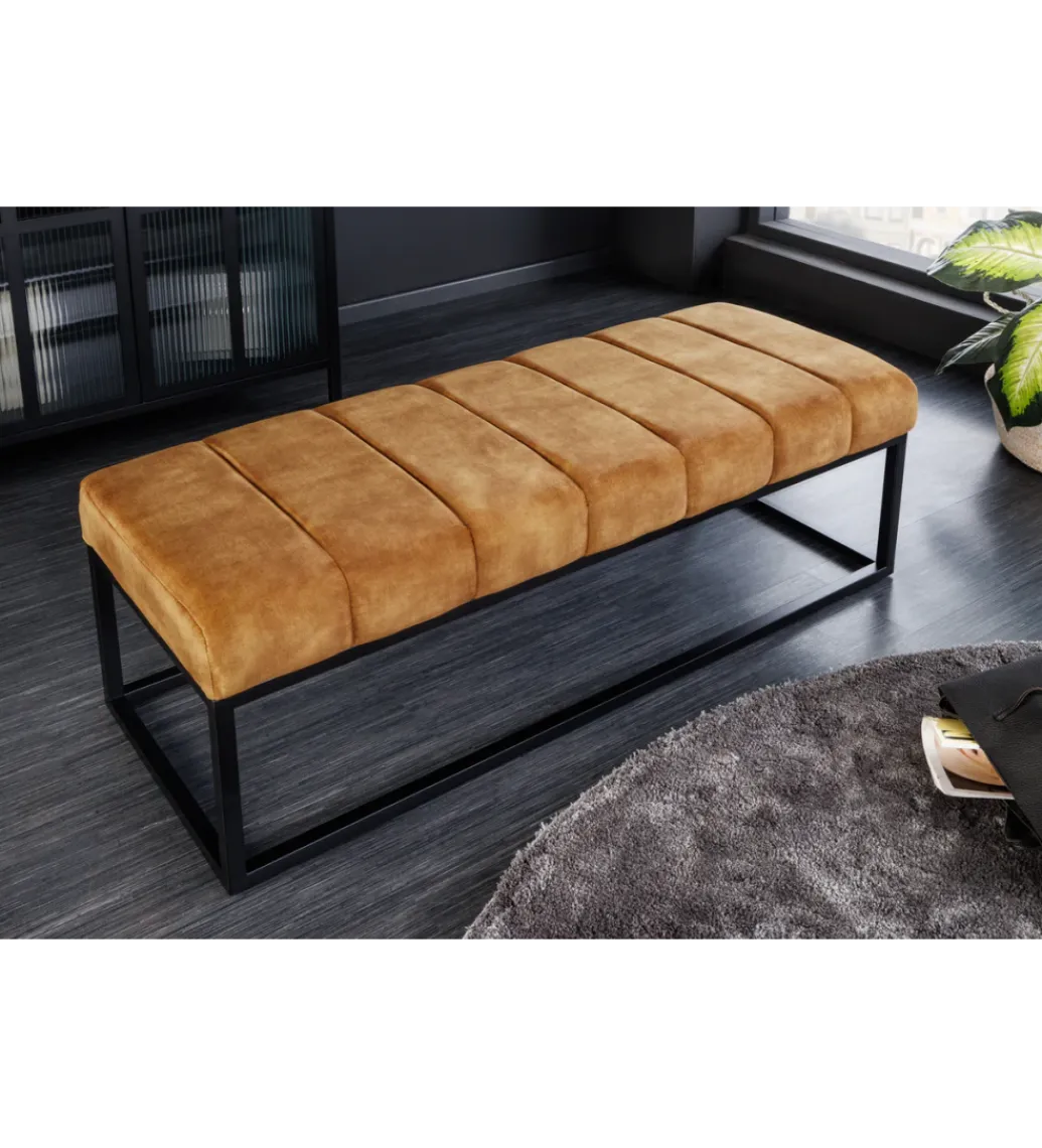 Invicta Interior Ławka PETIT BEAUTÉ 110 cm musztardowa
