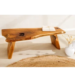 Invicta Interior - przedsprzedaż Ławka ROOT 100 cm drewno teak naturalny brąz