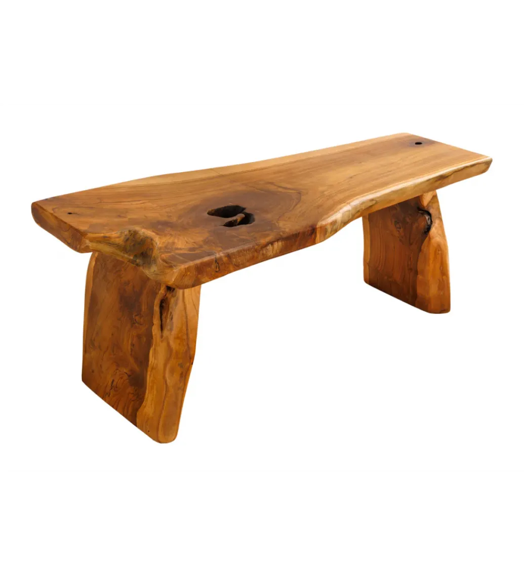 Invicta Interior - przedsprzedaż Ławka ROOT 100 cm drewno teak naturalny brąz