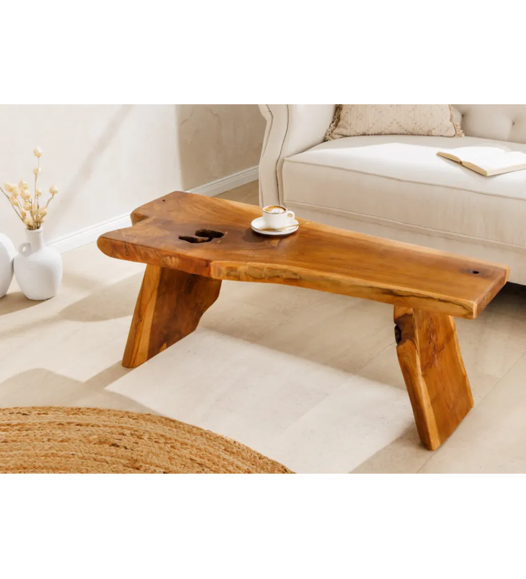 Invicta Interior - przedsprzedaż Ławka ROOT 100 cm drewno teak naturalny brąz