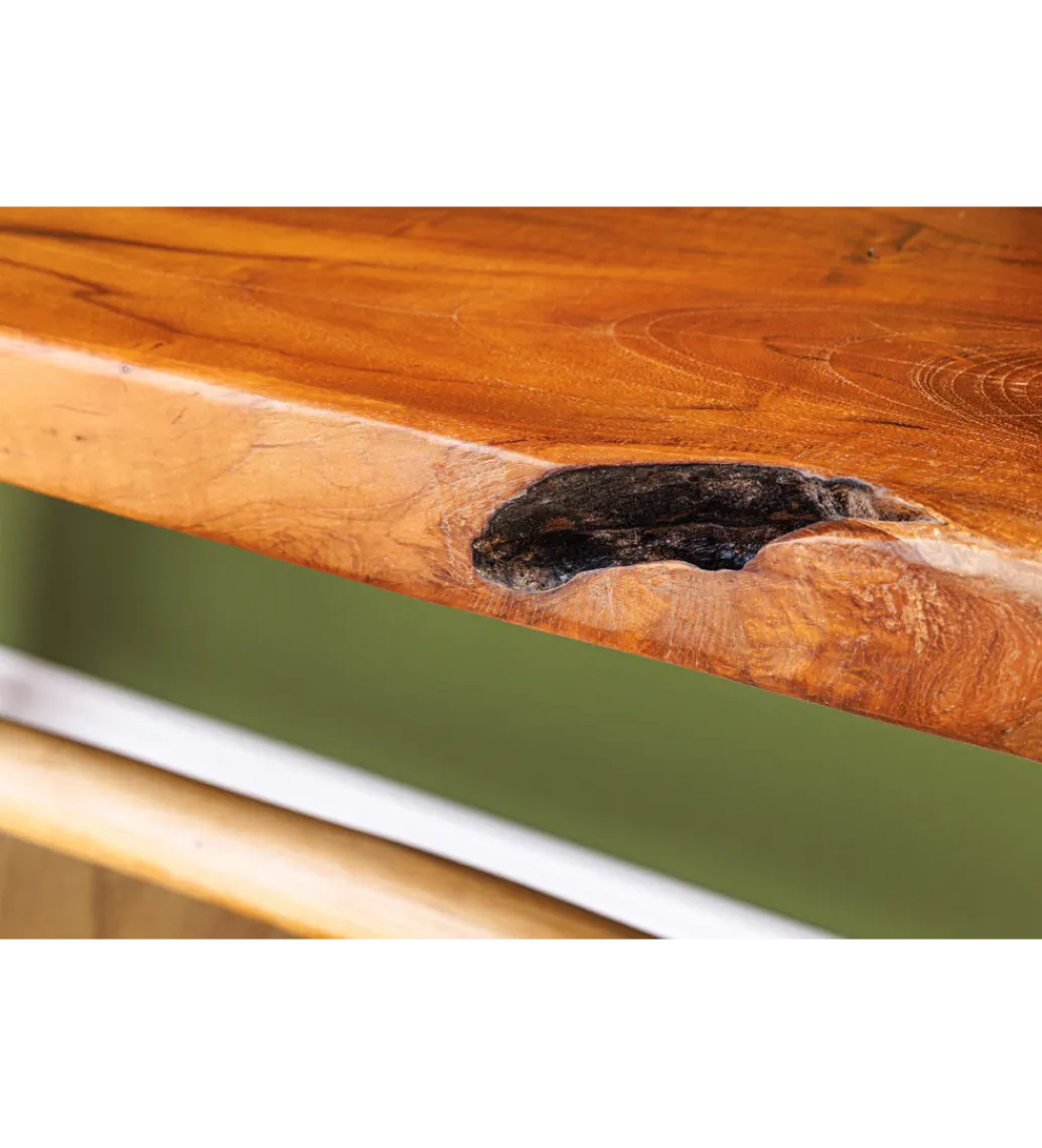 Invicta Interior Ławka ROOT 100 cm drewno teak naturalny brąz
