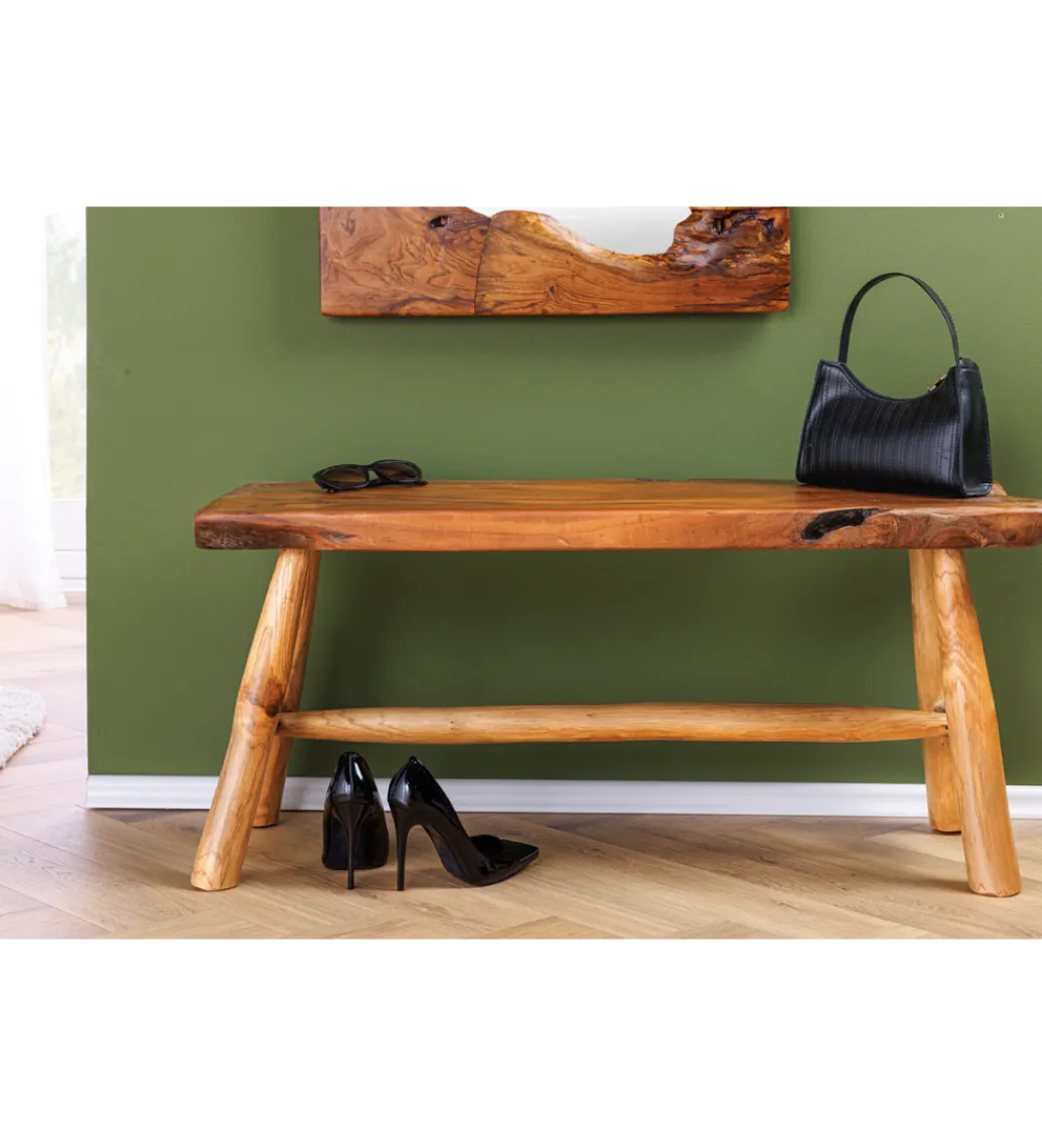 Invicta Interior Ławka ROOT 100 cm drewno teak naturalny brąz