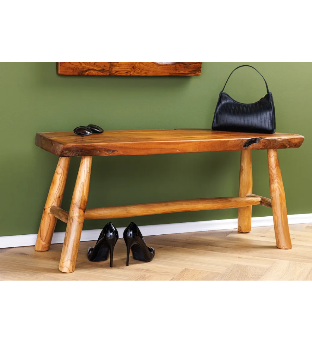 Invicta Interior Ławka ROOT 100 cm drewno teak naturalny brąz