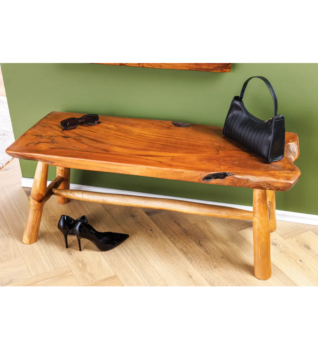 Invicta Interior Ławka ROOT 100 cm drewno teak naturalny brąz