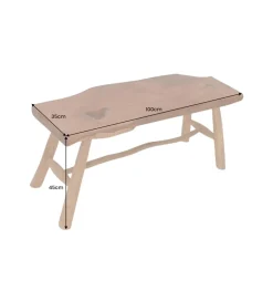 Invicta Interior Ławka ROOT 100 cm drewno teak naturalny brąz