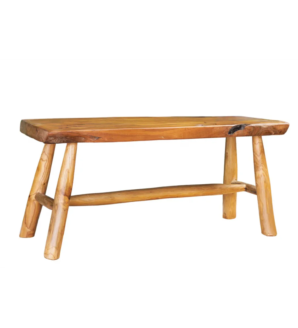 Invicta Interior Ławka ROOT 100 cm drewno teak naturalny brąz