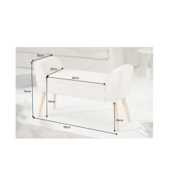 Invicta Interior Ławka Scarlett 90 cm beżowa